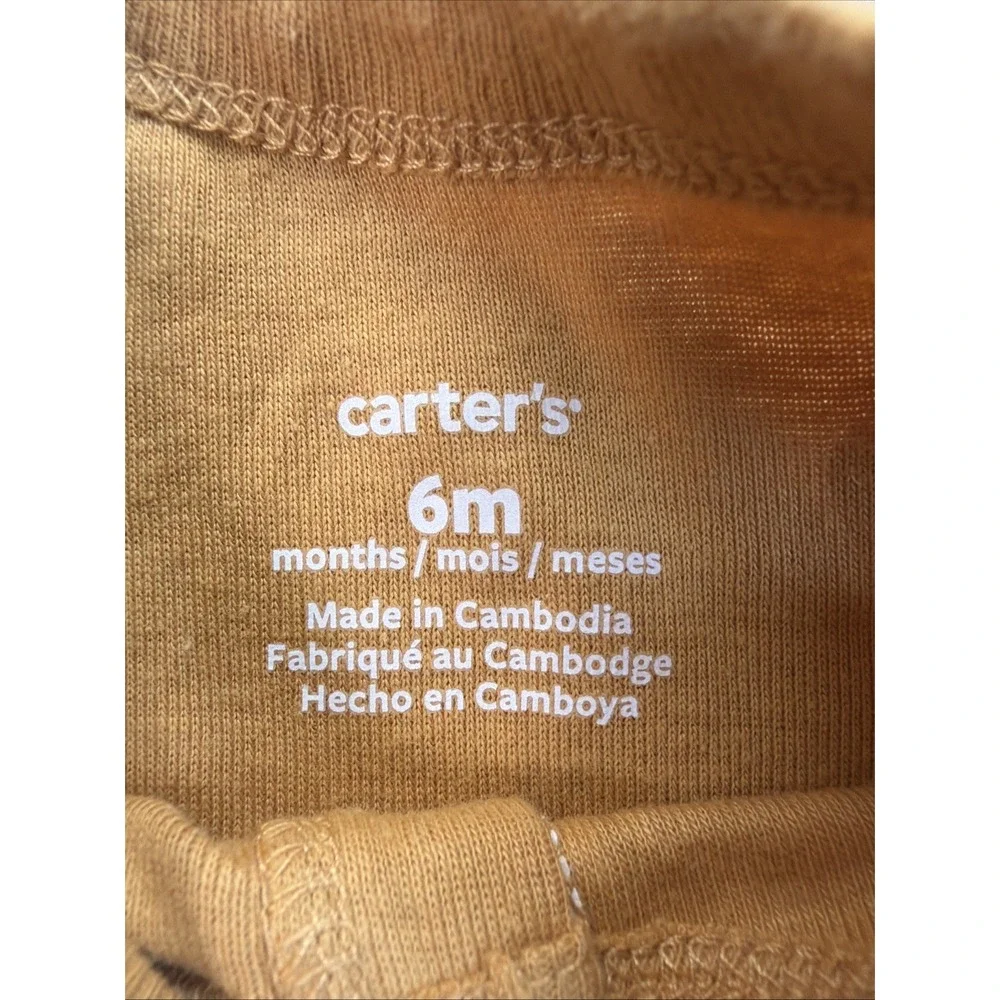 Carter's Baby's Soft Feather Jumpsuit Ochre Size 6M NWT